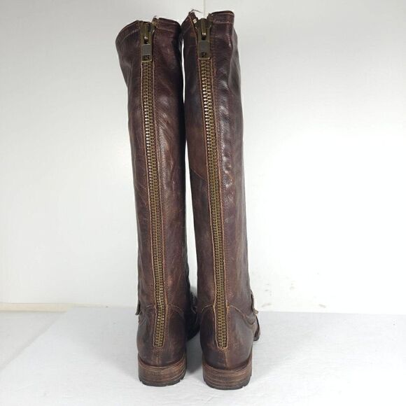 FREEBIRD BY STEVEN WOMEN'S HAVN US6 BROWN LEATHER DISTRESSED TALL RIDING BOOTS - Picture 10 of 13